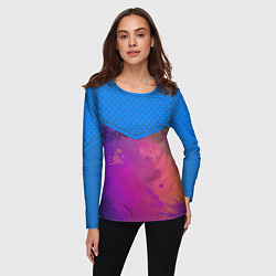 Лонгслив женский Кляксы и цветной туман, цвет: 3D-принт — фото 2