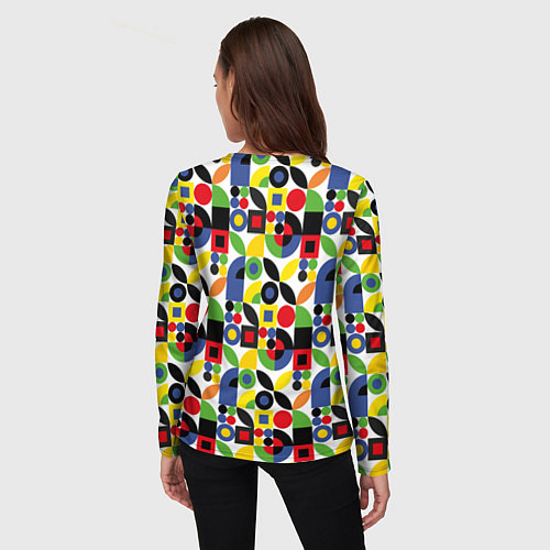 Женский лонгслив Паттерн из геометрических фигур / 3D-принт – фото 4