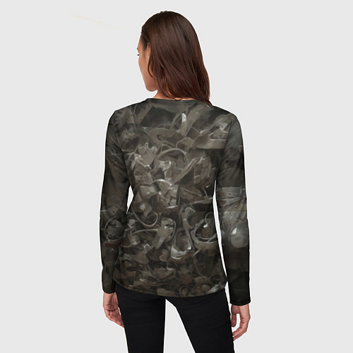 Женский лонгслив Металлический череп / 3D-принт – фото 4