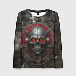 Женский лонгслив Металлический череп
