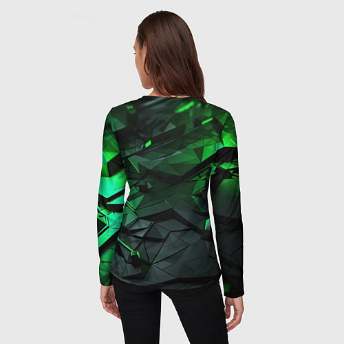 Женский лонгслив Мир абстрактной зелени / 3D-принт – фото 4