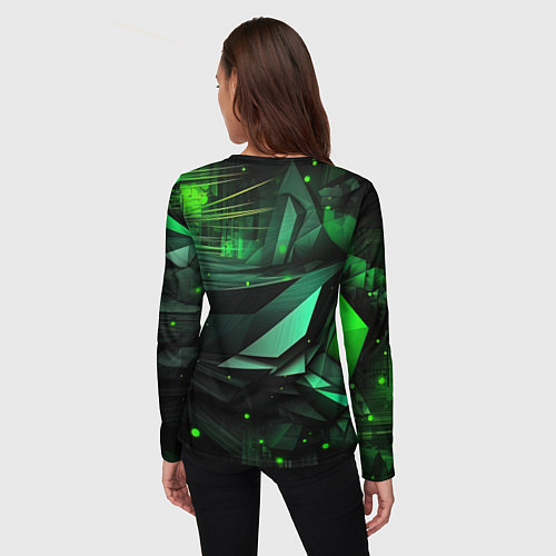 Женский лонгслив Мир абстрактной зелени / 3D-принт – фото 4