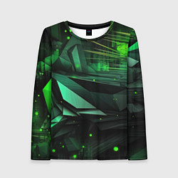 Женский лонгслив Мир абстрактной зелени