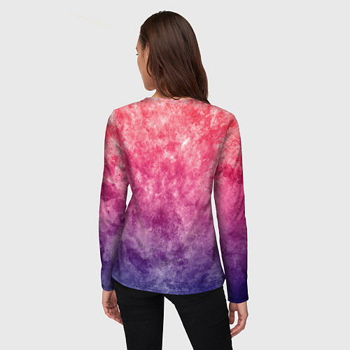 Женский лонгслив Абстракция - сине-красные облака / 3D-принт – фото 4
