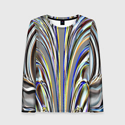 Лонгслив женский Струйчатый перламутровый узор, цвет: 3D-принт