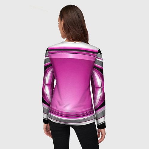 Женский лонгслив Розовый выпуклый фон / 3D-принт – фото 4