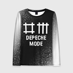 Лонгслив женский Depeche Mode glitch на темном фоне, цвет: 3D-принт