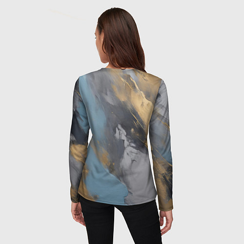 Женский лонгслив Мазки краски - нейросеть / 3D-принт – фото 4