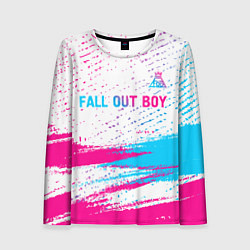 Лонгслив женский Fall Out Boy neon gradient style посередине, цвет: 3D-принт