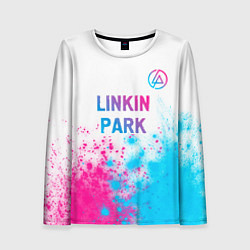 Лонгслив женский Linkin Park neon gradient style посередине, цвет: 3D-принт