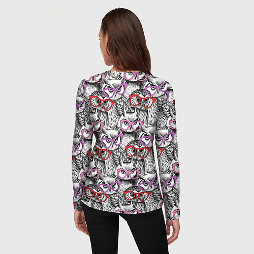 Женский лонгслив Совы в розовых очках / 3D-принт – фото 4