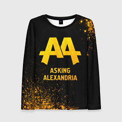 Лонгслив женский Asking Alexandria - gold gradient, цвет: 3D-принт