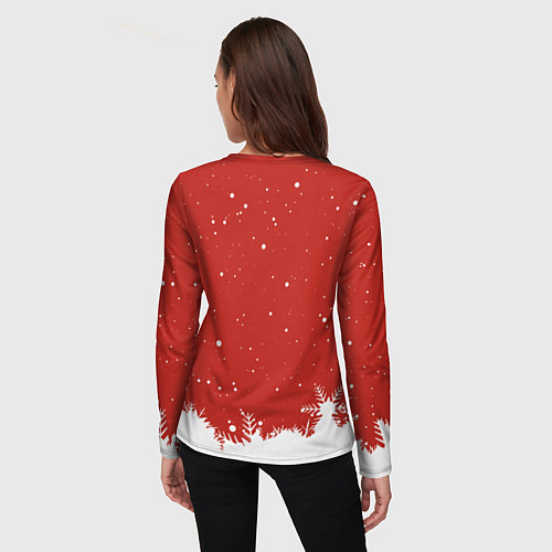 Женский лонгслив Встречайте 2024 год зеленого дракона / 3D-принт – фото 4