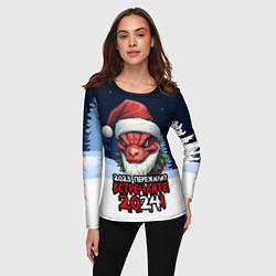 Лонгслив женский Красный злой дракон 2024, цвет: 3D-принт — фото 2