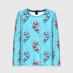 Женский лонгслив Новогодний леденец трость