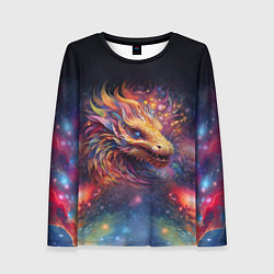 Лонгслив женский Космический дракон - символ года, цвет: 3D-принт