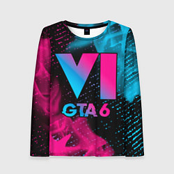 Лонгслив женский GTA 6 - neon gradient, цвет: 3D-принт
