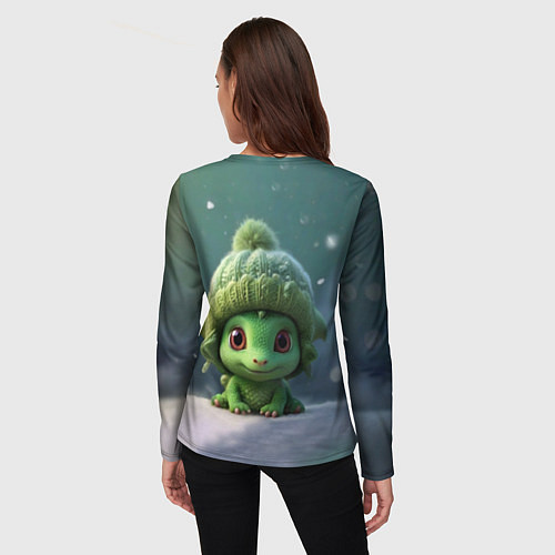 Женский лонгслив Малыш дракона / 3D-принт – фото 4