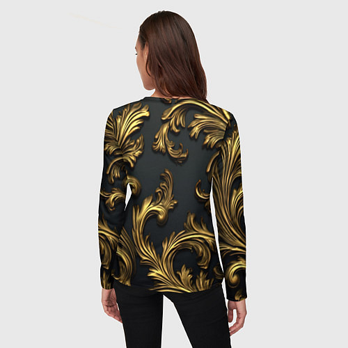 Женский лонгслив Позолоченные классические объемные узоры / 3D-принт – фото 4