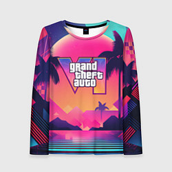 Лонгслив женский GTA 6 закат солнца, цвет: 3D-принт