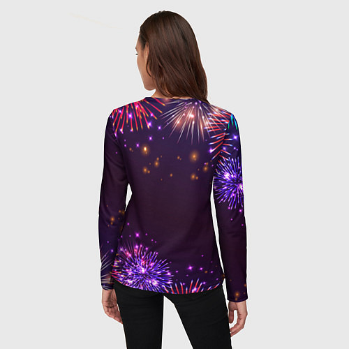 Женский лонгслив Праздничный пилот: фейерверк / 3D-принт – фото 4