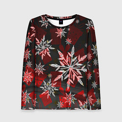 Лонгслив женский Рождественские снежинки, цвет: 3D-принт