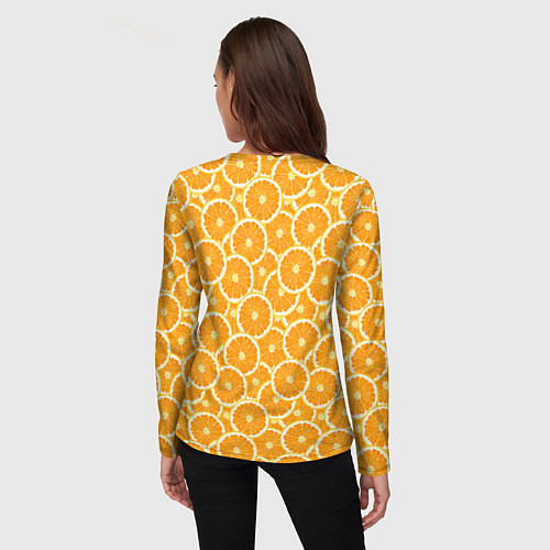 Женский лонгслив Ломтики апельсина / 3D-принт – фото 4