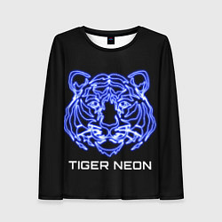 Лонгслив женский Tiger neon art, цвет: 3D-принт