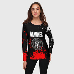Лонгслив женский Ramones краски метал группа, цвет: 3D-принт — фото 2