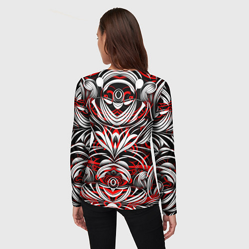 Женский лонгслив Узоры паттерны / 3D-принт – фото 4