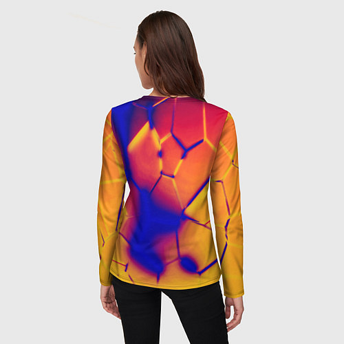 Женский лонгслив Плиты разломы сепия негатив / 3D-принт – фото 4