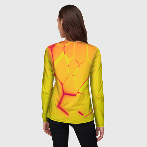 Женский лонгслив Плиты желтые броня / 3D-принт – фото 4