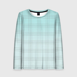 Женский лонгслив Нежно-голубая шотландская клетка