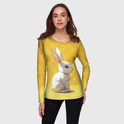 Лонгслив женский Белоснежный кролик, цвет: 3D-принт — фото 2