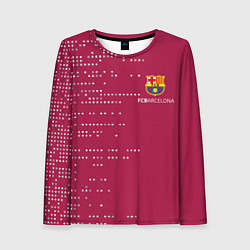 Лонгслив женский Футбольный клуб Барселона - бордовый, цвет: 3D-принт