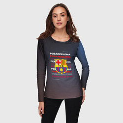 Лонгслив женский Логотип футбольный клуб Барселона, цвет: 3D-принт — фото 2