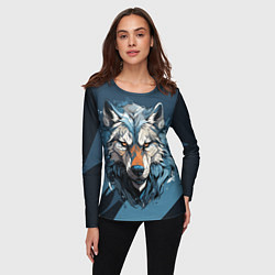 Лонгслив женский Красивый грозный волк, цвет: 3D-принт — фото 2