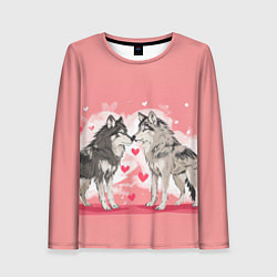 Женский лонгслив Влюбленные волки 14 февраля