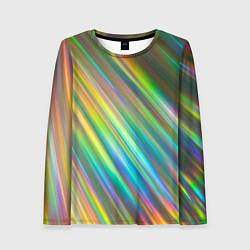 Женский лонгслив Радужные линии лучи