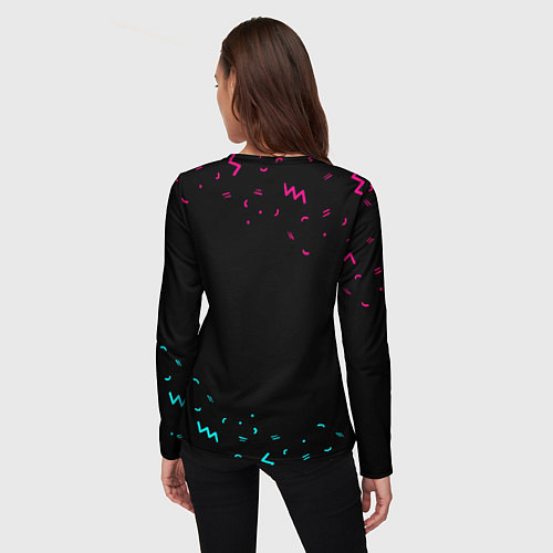 Женский лонгслив Manowar - rock star cat / 3D-принт – фото 4