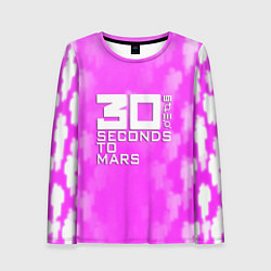 Лонгслив женский 30 seconds to mars pink, цвет: 3D-принт