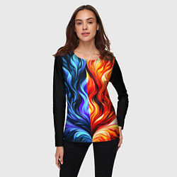 Лонгслив женский Два огня, цвет: 3D-принт — фото 2