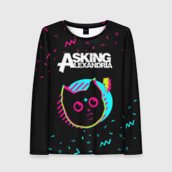Лонгслив женский Asking Alexandria - rock star cat, цвет: 3D-принт