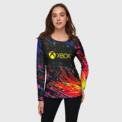 Лонгслив женский Xbox краски текстура, цвет: 3D-принт — фото 2