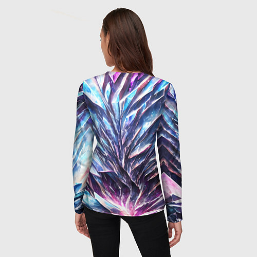 Женский лонгслив Синий драгоценный камень / 3D-принт – фото 4