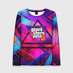 Лонгслив женский GTA 6 logo абстракция, цвет: 3D-принт