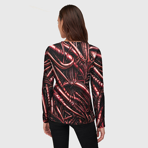 Женский лонгслив Красные трубки чужих / 3D-принт – фото 4