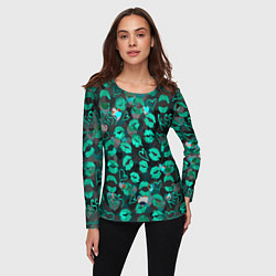 Лонгслив женский Голубые поцелуи, цвет: 3D-принт — фото 2