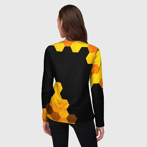Женский лонгслив Palworld - gold gradient вертикально / 3D-принт – фото 4