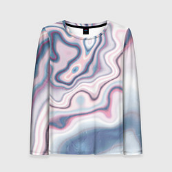 Лонгслив женский Мраморные разводы, цвет: 3D-принт